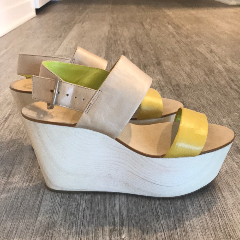 BCBGeneration platform wooden sandals, size 7.5